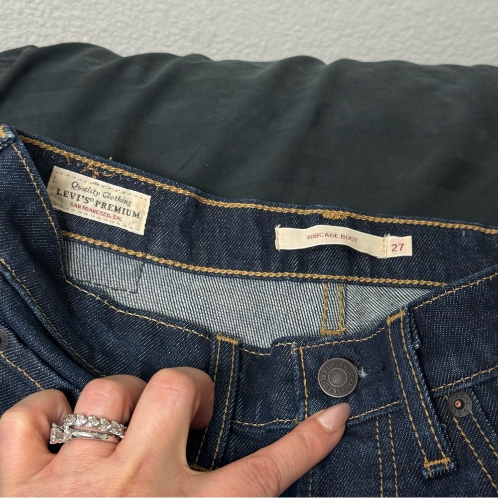 Levi's Deep Indigo Ribcage Bootcut Flare Jeans - Picture 5 of 9